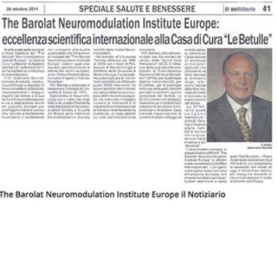 The Barolat Neuromodulation Institute Europe il Notiziario